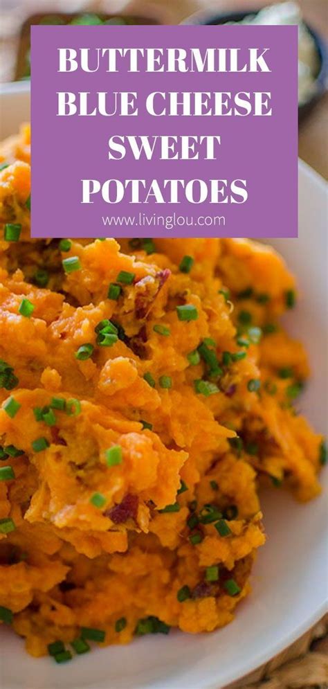 Buttermilk blue cheese mashed sweet potatoes are the perfect a rich and ...