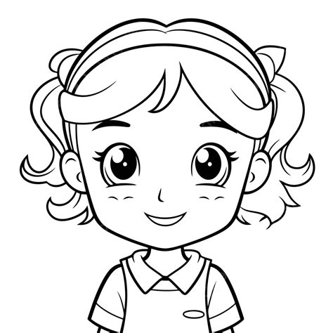 Cartoon Girl Coloring Pages Clip Art Free Printable Outline Sketch Drawing Vector, Anim Drawing ...