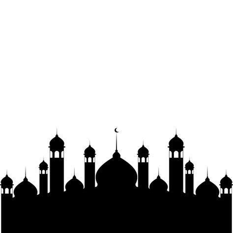 Illustration of Islamic Mosque Silhouette Vector 7438236 Vector Art at ...