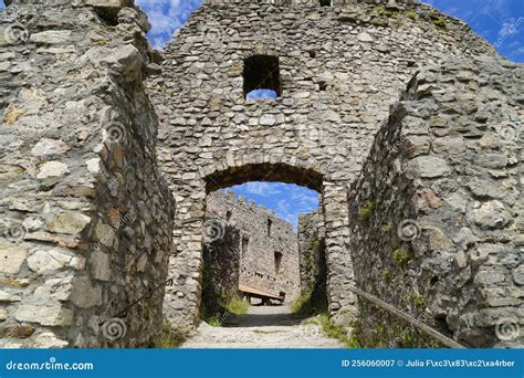 Scenic Ancient Ruins of the Eisenberg Castle Against the Blue Sky, Allgaeu, Bavaria, Germany ...