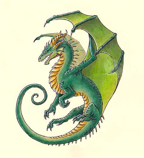 Green Dragon Tattoo Design