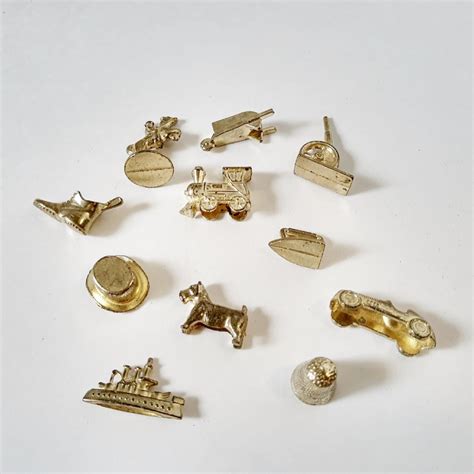 Monopoly Game Pieces Gold Metal Tokens Eleven Pewter Pieces - Etsy