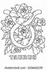 Taurus Zodiac Sign Coloring Pages Stock Illustration 2236622139  sketch template