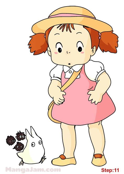 How to Draw Mei Kusakabe from Totoro - MANGAJAM.com Mei Totoro, Totoro ...