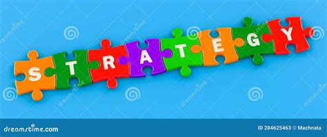 Strategy from Colored Puzzles, 3D Rendering Stock Illustration - Illustration of decision ...