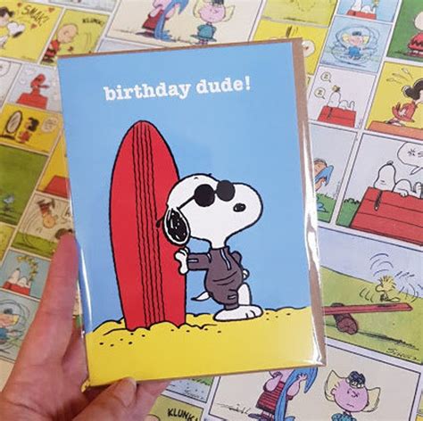 Snoopy Birthday Card Birthday Dude Card Snoopy Dude - Etsy