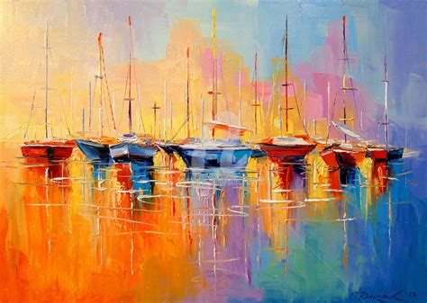 Boats, Painting by Olha | Artmajeur