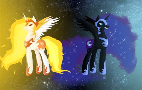 Daybreaker and Nightmare Moon by 31Goldy on DeviantArt