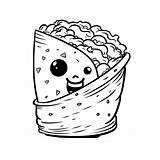 Burrito coloring Page – Coloring Corner sketch template