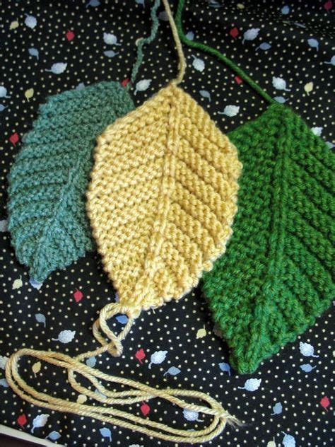 Free knitting pattern: Veined Leaves. How cute would an entire strand ...