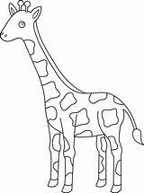Colorable Giraffe Design  Free Clip Art sketch template