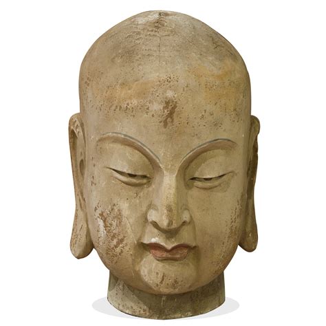 Vintage Wooden Enlightened Monk Head