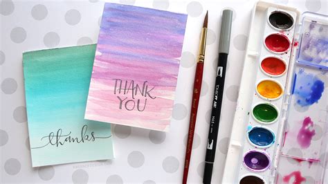 Easy DIY Thank You Cards (Ombré Watercolor) – K Werner Design Blog