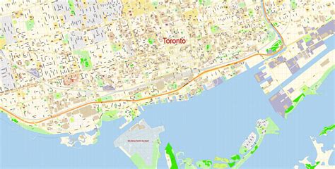 Toronto Billy Bishop City Airport Area PDF Map Vector Canada Extra Detailed Plan Adobe PDF ...