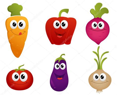 Vegetales de divertidos dibujos animados — Vector de stock #35280579 — Depositphotos