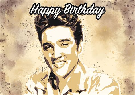 Elvis Presley Birthday Card, Greetings Card, Elvis Card, Gift for Elvis ...