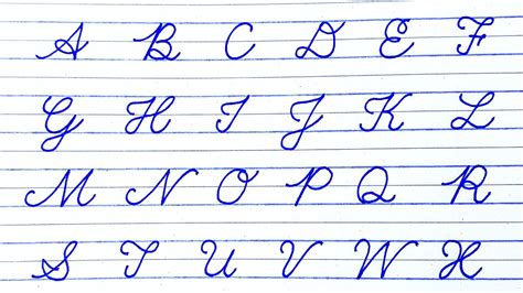 How to write English capital letters in cursive writing | How to write capital alphabets a to z ...