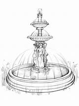 Beautiful Fountain Coloring Page  Free Printable Pages For Kids sketch template