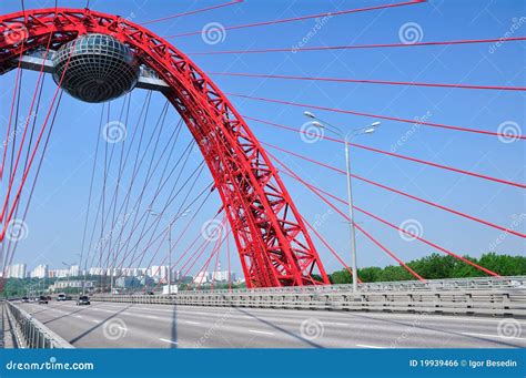 The Bridge through the Moskva River. Stock Photo - Image of tower ...