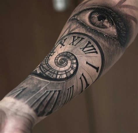 Clock eye tattoo | Cool forearm tattoos, Tattoo designs men, Forearm tattoos