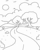 Highway Landscape Coloring Page sketch template