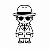Mysterious Agent Coloring Page  sketch template