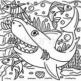 Great White Shark Coloring Page For Kids  Stock Vector Colourbox sketch template