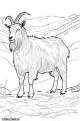 Alpine Goat Cartoon coloring Page sketch template