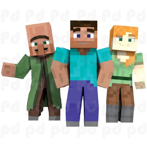 Minecraft Steve and Alex Bedroom Wall Stickers - Minecraft Design ...