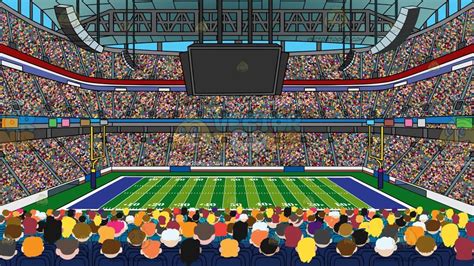 A Football Stadium Background : A 3 tier football stadium packed with a lot of people with a ...