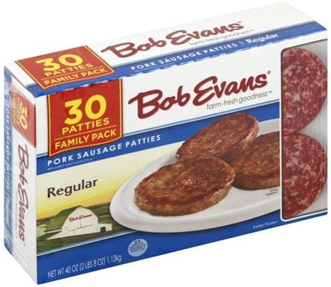 Bob Evans Pork Sausage, Regular, Family Pack Patties - 30 ea, Nutrition Information | Innit