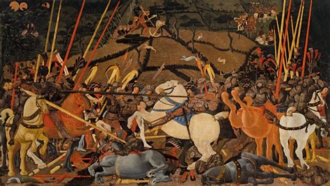 Paolo Uccello, La battaglia di San Romano – Disarcionamento di Bernardino della Carda – sassi d ...