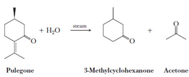 Solved: Pulegone, C10H16O, a compound from oil of pennyroyal, has ...