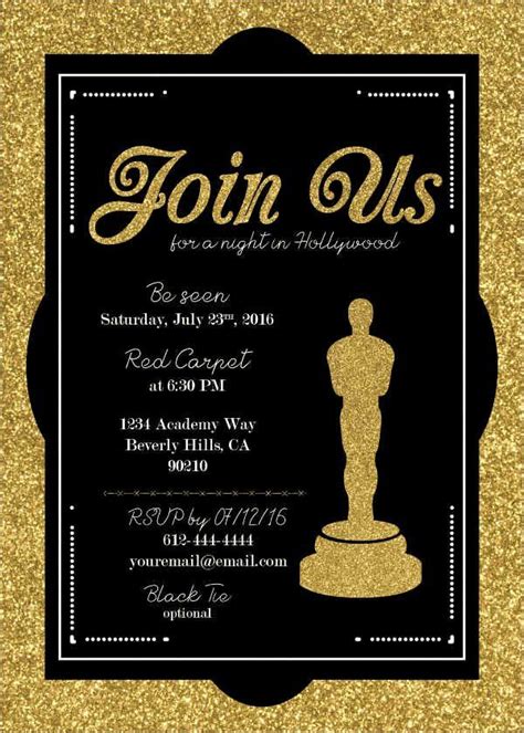 Oscar Party Invitation Template Lovely Award Ceremony Invitations ...