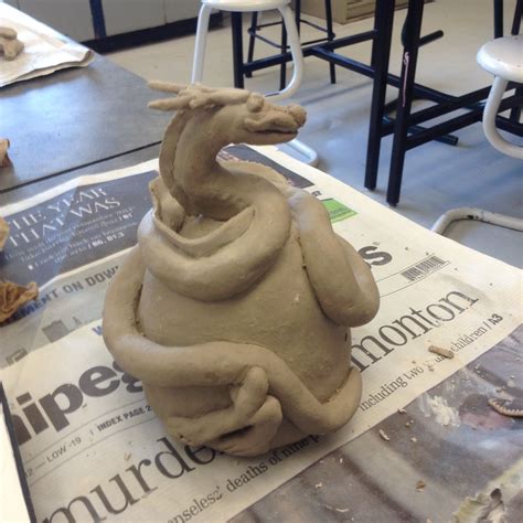 Clay project. This is a double pinch pot dragon. The construction process was finished but it ...