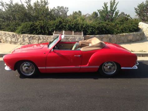 Sell used 1967 Volkswagen VW Karmann Ghia Convertible Red with Tan Interior in Banning ...