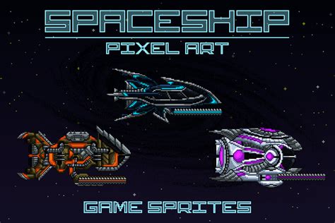 Pixel Art Spaceship 2D Game Sprites - CraftPix.net