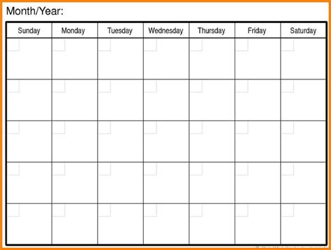 Blank Calendar Template Word | Blank calendar template, Calendar ...