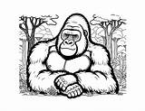 Free Printable Gorilla Coloring Pages sketch template