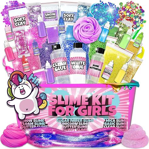 Slime Kit for Girls 2 in 1 - DIY Slime Making Kit Plus Slime Supplies Kit - All-Inclusive [57 ...