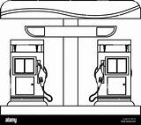 Coloring Gas Station Clipart sketch template