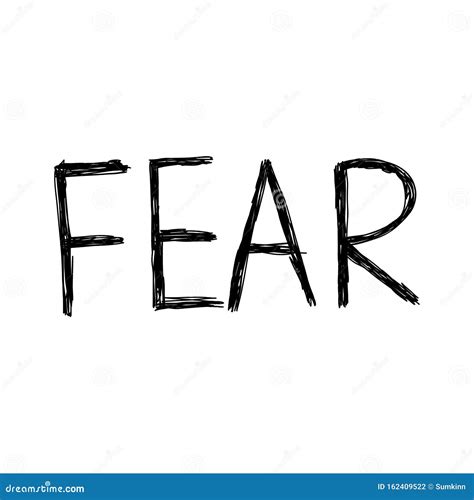 Vector Handwriting Words Fear. Stock Vector - Illustration of isolated ...