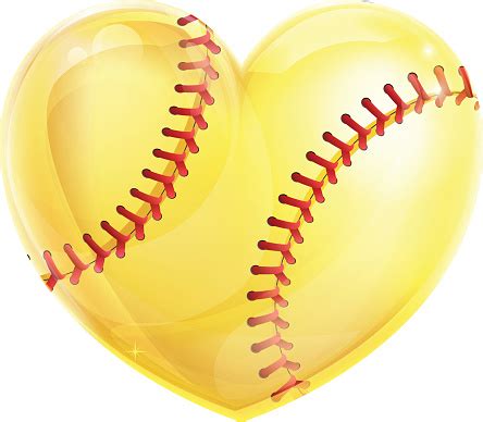 Heart Shaped Softball Stock Illustration - Download Image Now - iStock