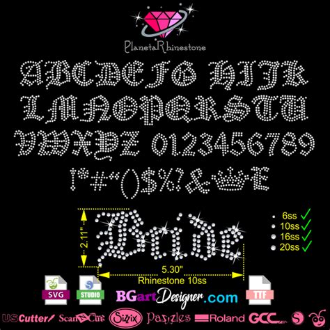 → Old English alphabet rhinestone - BGartdesigner: Best rhinestone fonts