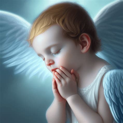 Baby Angel Praying Graphic · Creative Fabrica