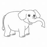 Una Pagina Da colorare Carina E Divertente Di Un elefante Offre Ore  sketch template