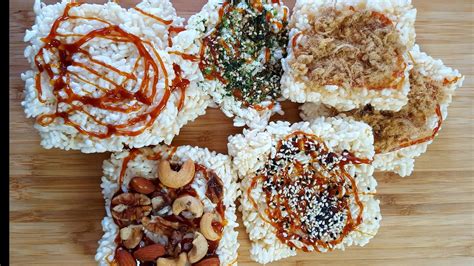 The Ultimate Crispy Puffed Rice Crackers | 5 Delicious Topping | Lao ...