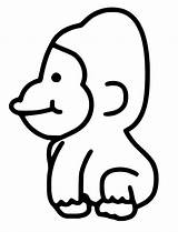 Cute Simple Gorilla coloring Page  Download Print Or Color Online For sketch template