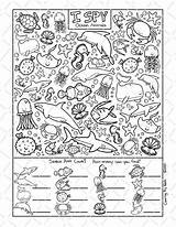 I Spy Ocean Animals Coloring Page Printable Download Colouring  sketch template