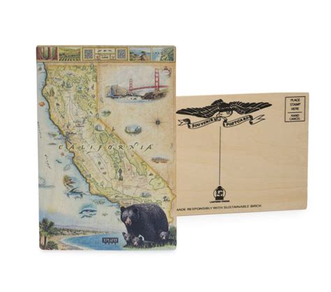 California State Map Wooden Postcard | Xplorer Maps